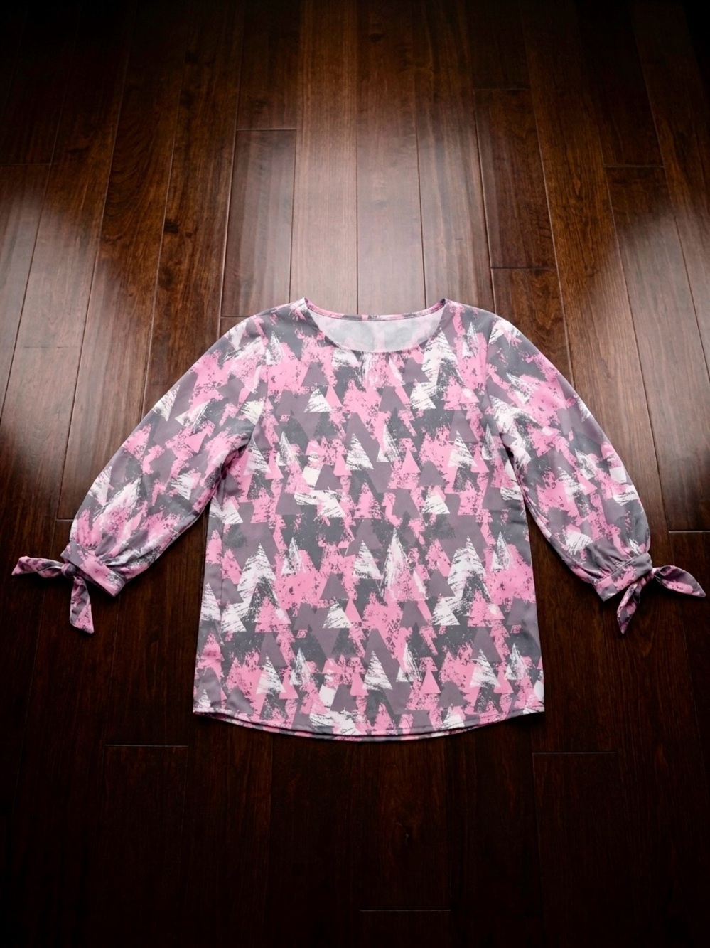 Satin Shirt with Tie-Sleeve Top